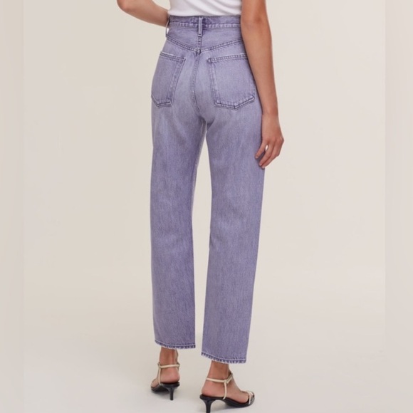 AGOLDE 90’s Pinch Waist High Rise Straight Jeans Ashberry Purple Size 27 - Picture 6 of 11